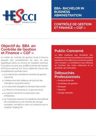BBA Contrôle de Gestion et Finance